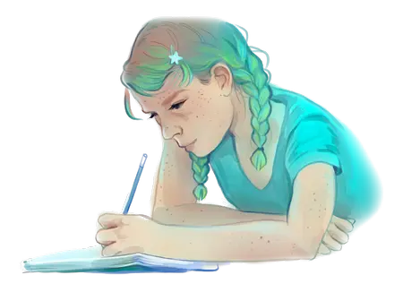 Sophie Jantak drawing, self-portrait, illustration.